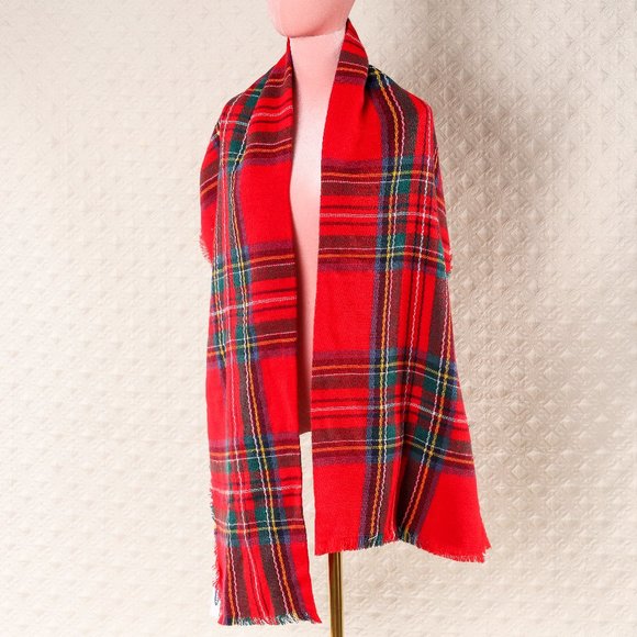 NWT Old Navy Red Plaid Scarf - Picture 1 of 5